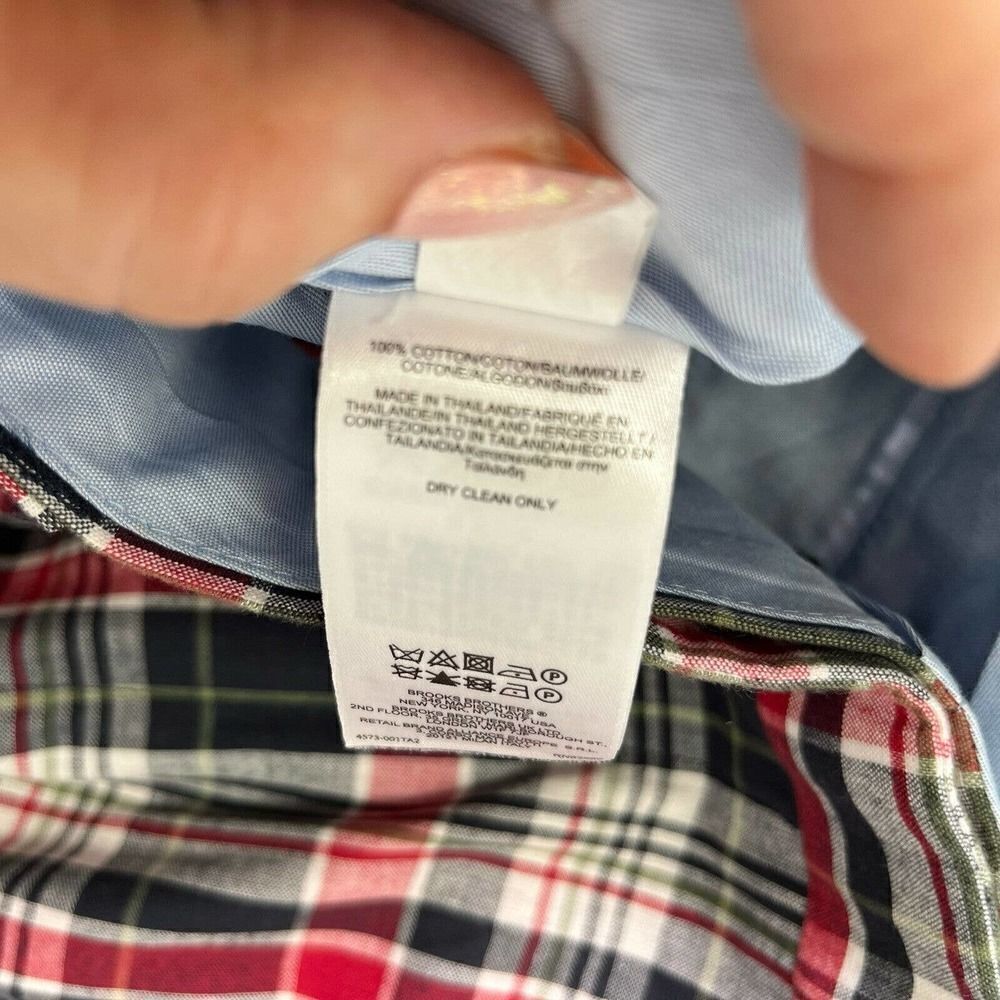 Brooks Brothers 346 Mens 38 cropped Madison Fit Plaid Pants Red Blue White - Picture 5 of 12
